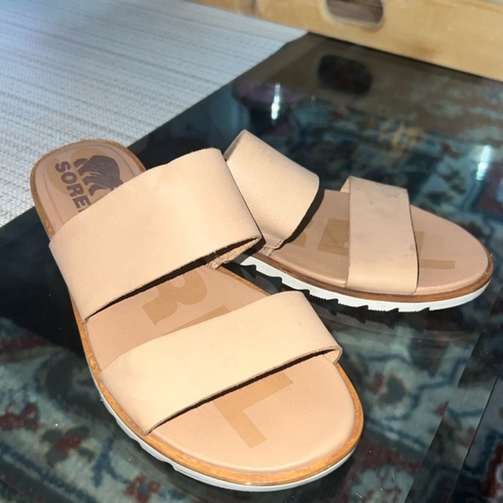 Sorel Women Ella II Slide Sandal In Honest Beige size 5